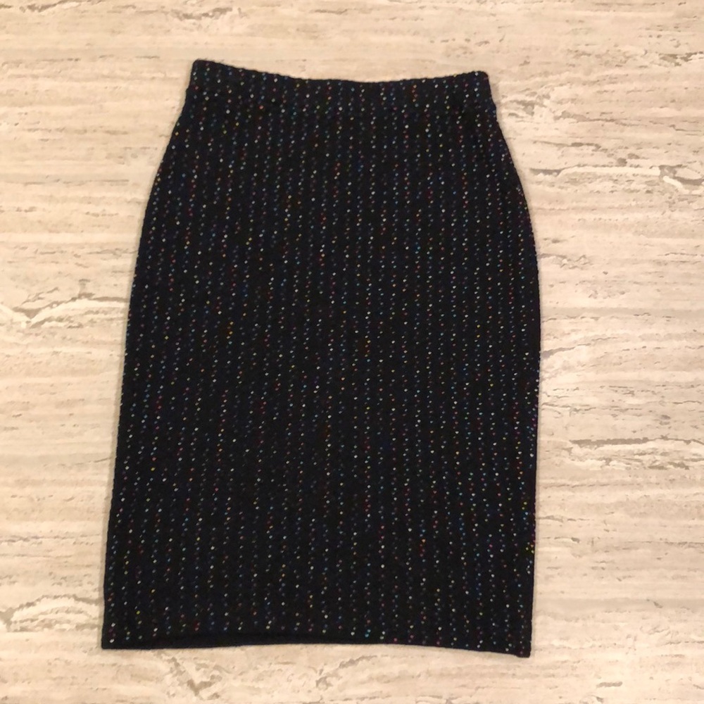 St John Black Polka Dot Pencil Skirt Sz 4
